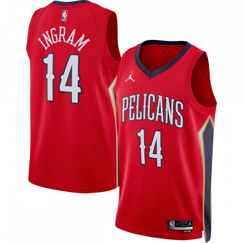 Men's New Orleans Pelicans Red Edition Statement Swingman Basketball Jersey – Brandon Ingram
