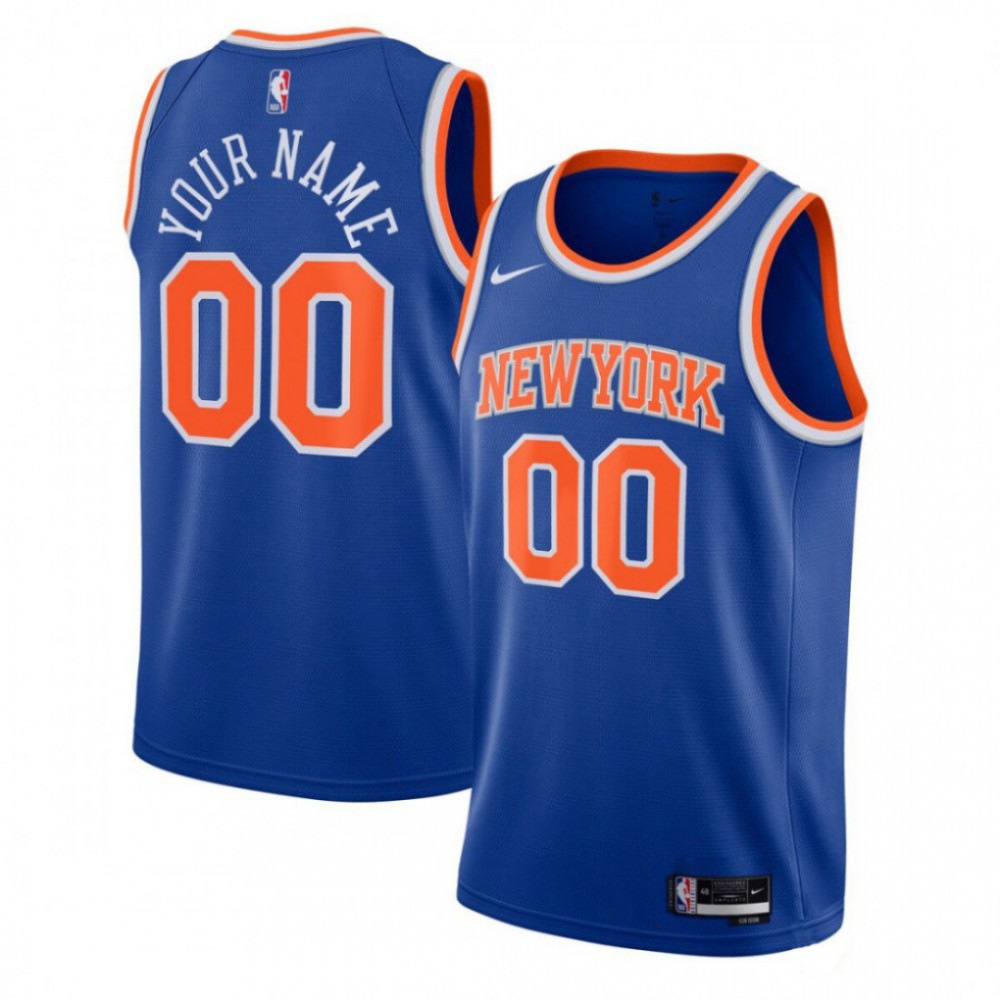 Men's New York Knicks Blue Custom Edition Icon Swingman Basketball Jersey