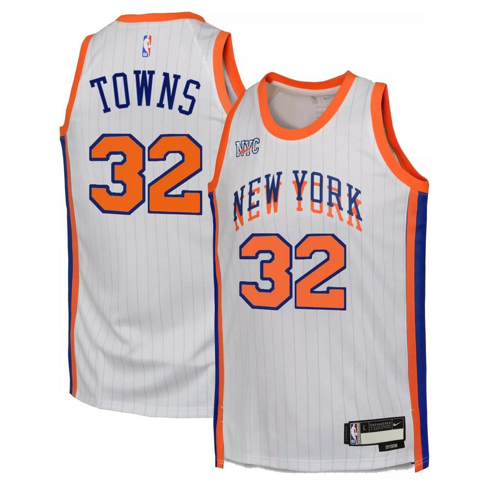 Men's New York Knicks White Edition City Player Basketball Jersey – Karl-Anthony Towns