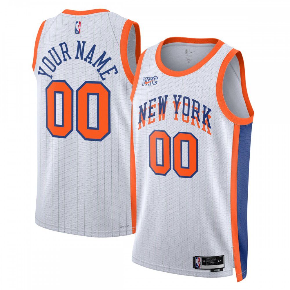 Women's New York Knicks White Custom Edition City Swingman Basketball Jersey