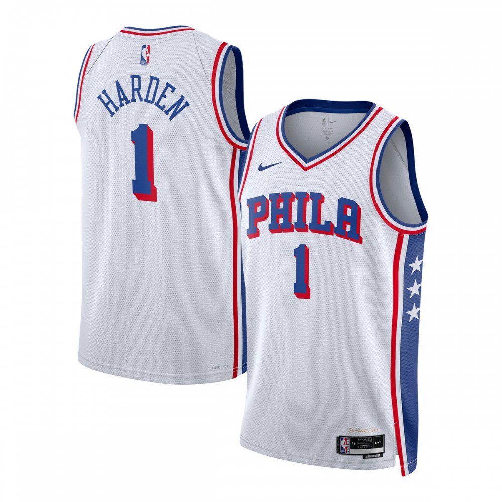 Youth Philadelphia 76ers White Association Edition Swingman Basketball Jersey – James Harden