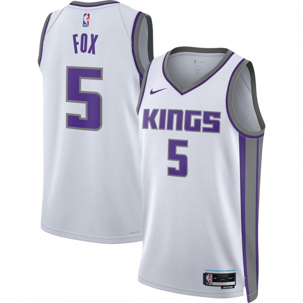 Men's Sacramento Kings White Association Edition Swingman Basketball Jersey – De'Aaron Fox