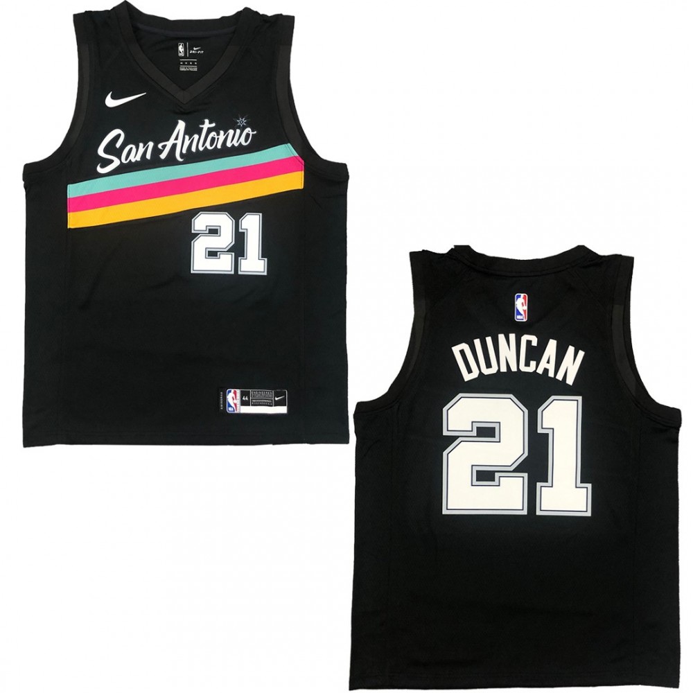 Men's San Antonio Spurs Black Edition City Swingman Basketball Jersey – Tim Duncan