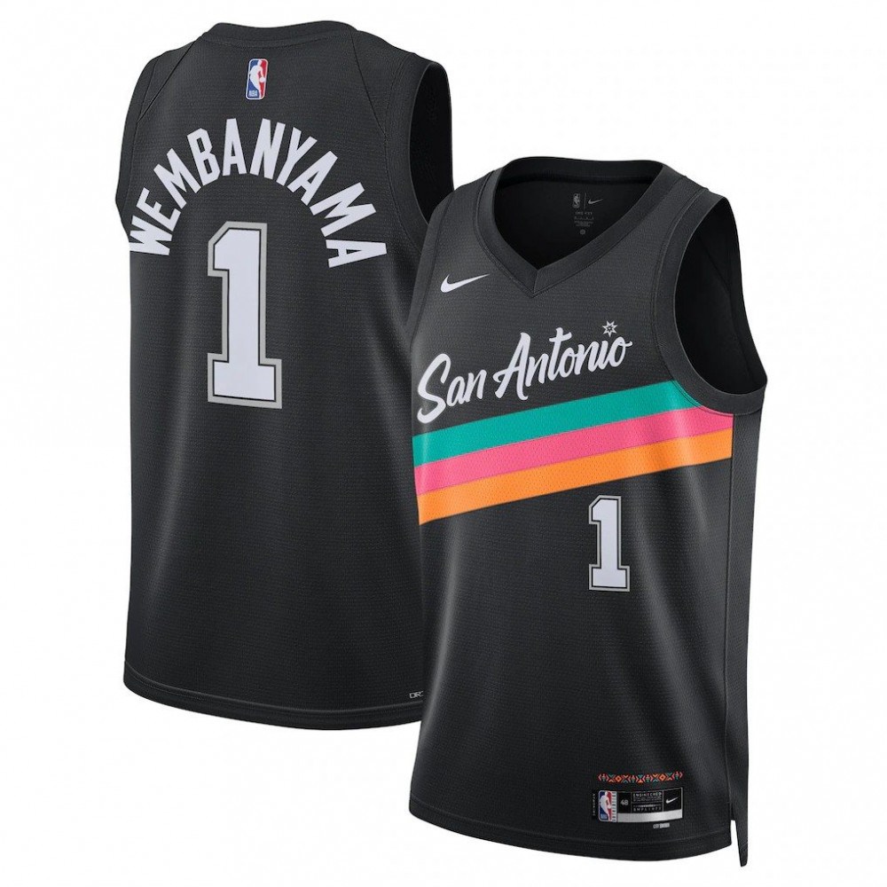 Men's San Antonio Spurs Black Edition City Swingman Basketball Jersey – Victor Wembanyama