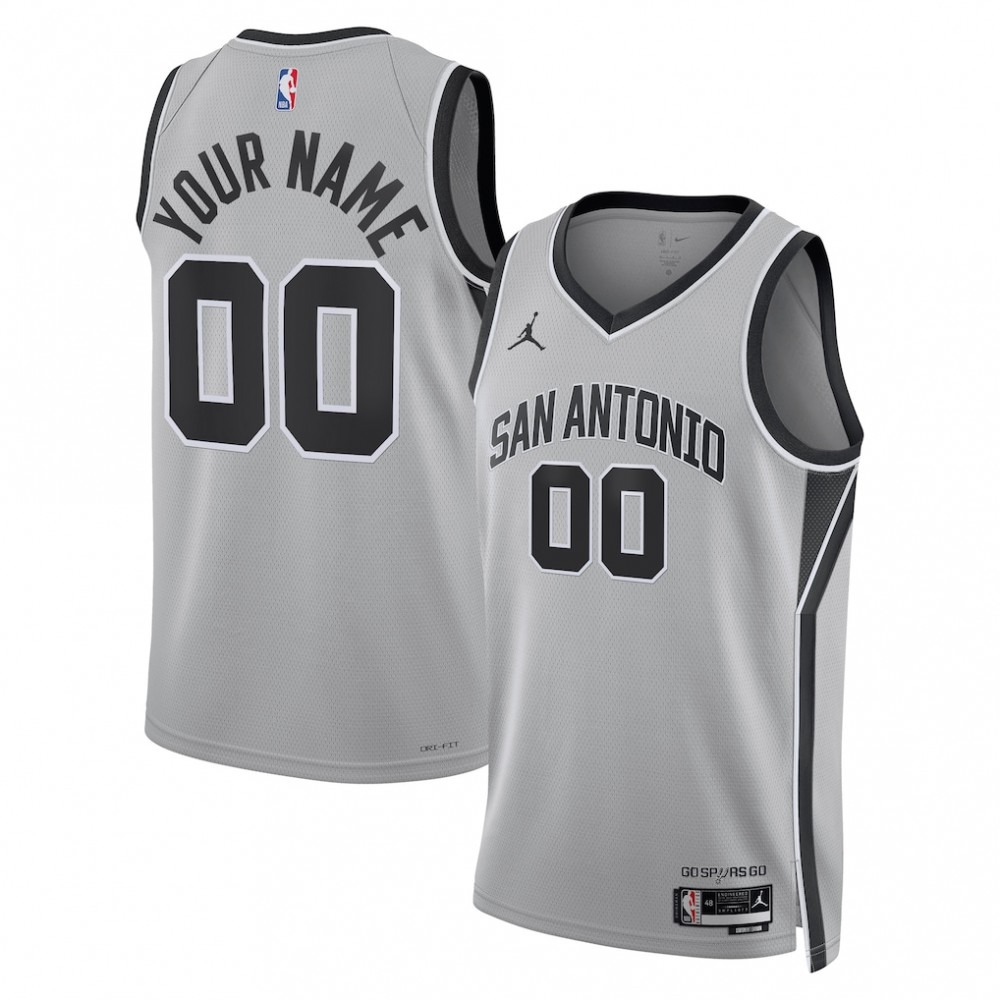 Youth San Antonio Spurs Silver Custom Edition Statement Swingman Basketball Jersey