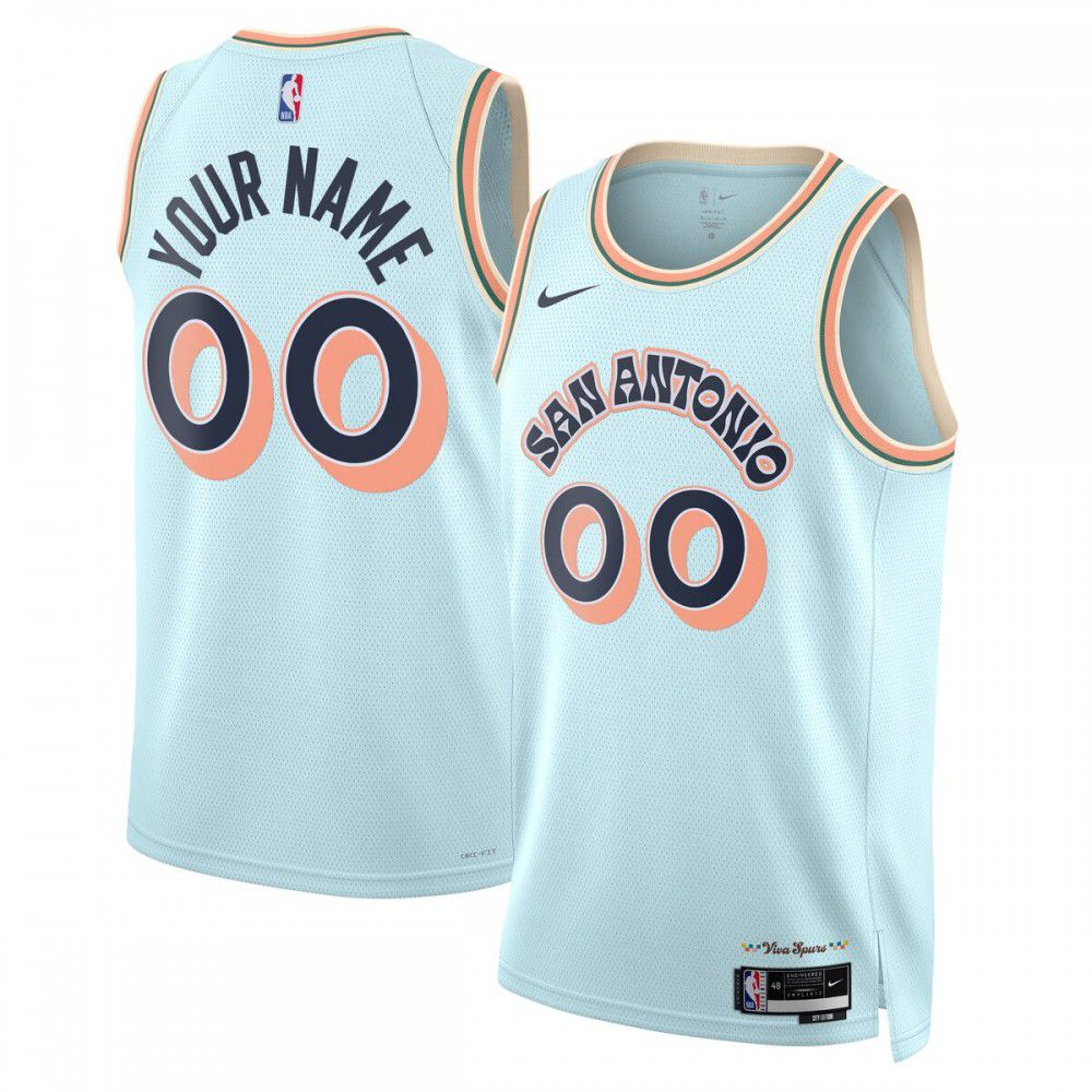 Men's San Antonio Spurs Light Custom Edition City Swingman Basketball Jersey