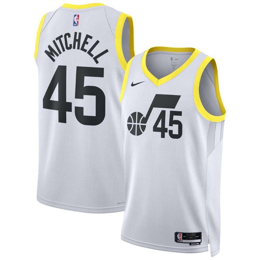 Men's Utah Jazz White Edition Icon Swingman Basketball Jersey – Donovan Mitchell