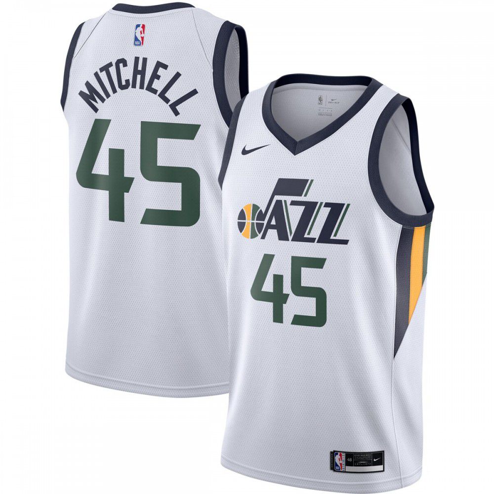 Men's Utah Jazz White Association Edition Swingman Basketball Jersey – Donovan Mitchell