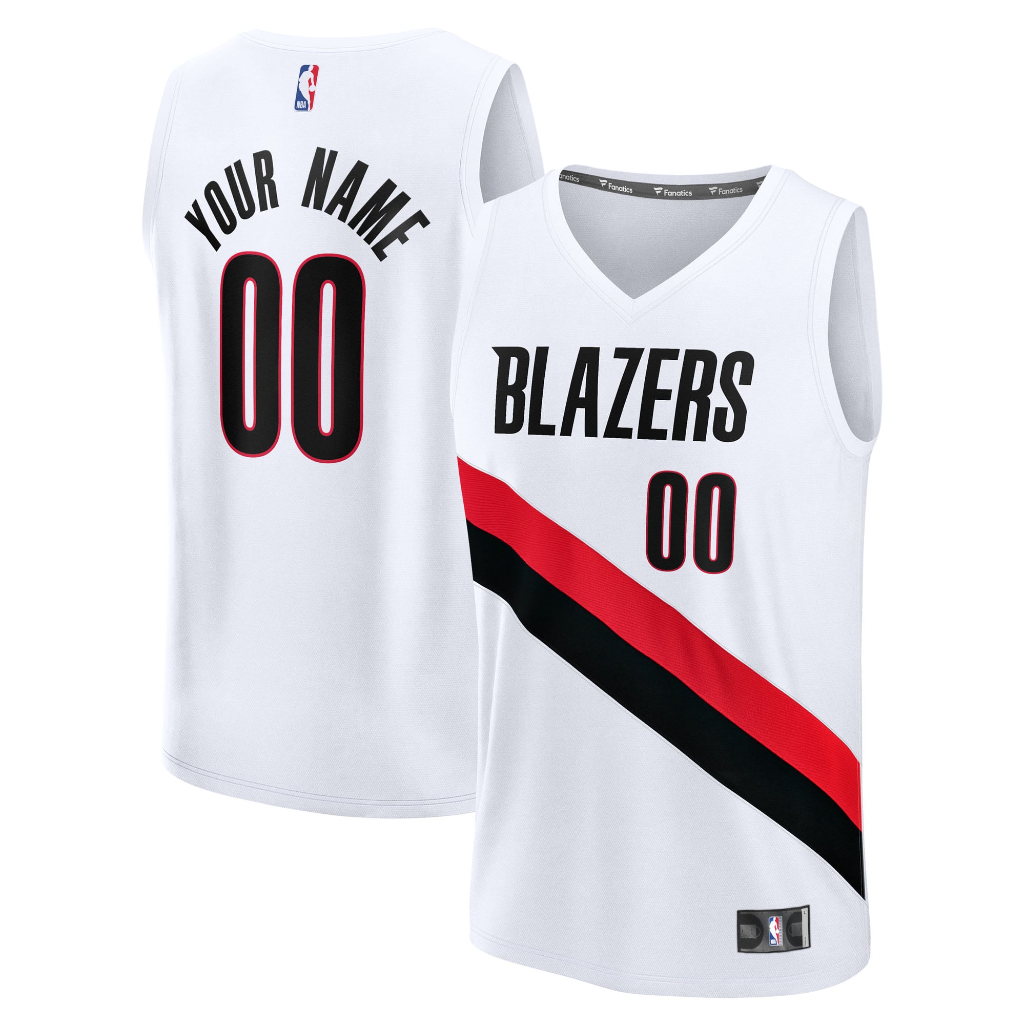 Men's Portland Trail Blazers White Fast Break Custom Association Edition Replica Basketball Jersey