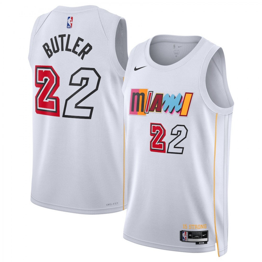 Youth Miami Heat White Edition City Swingman Basketball Jersey – Jimmy Butler