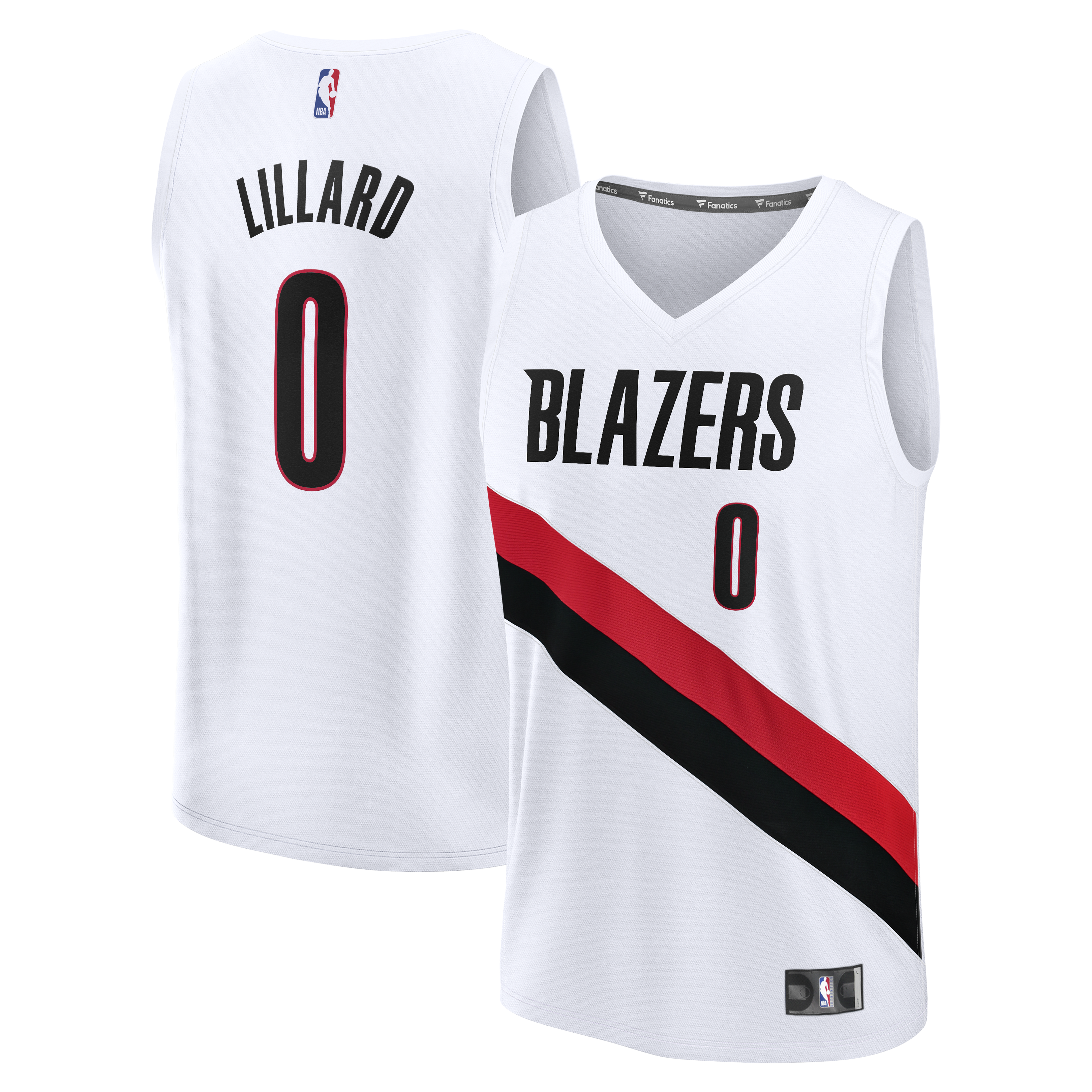 Youth Portland Trail Blazers White Fast Break Association Player Basketball Jersey – Damian Lillard