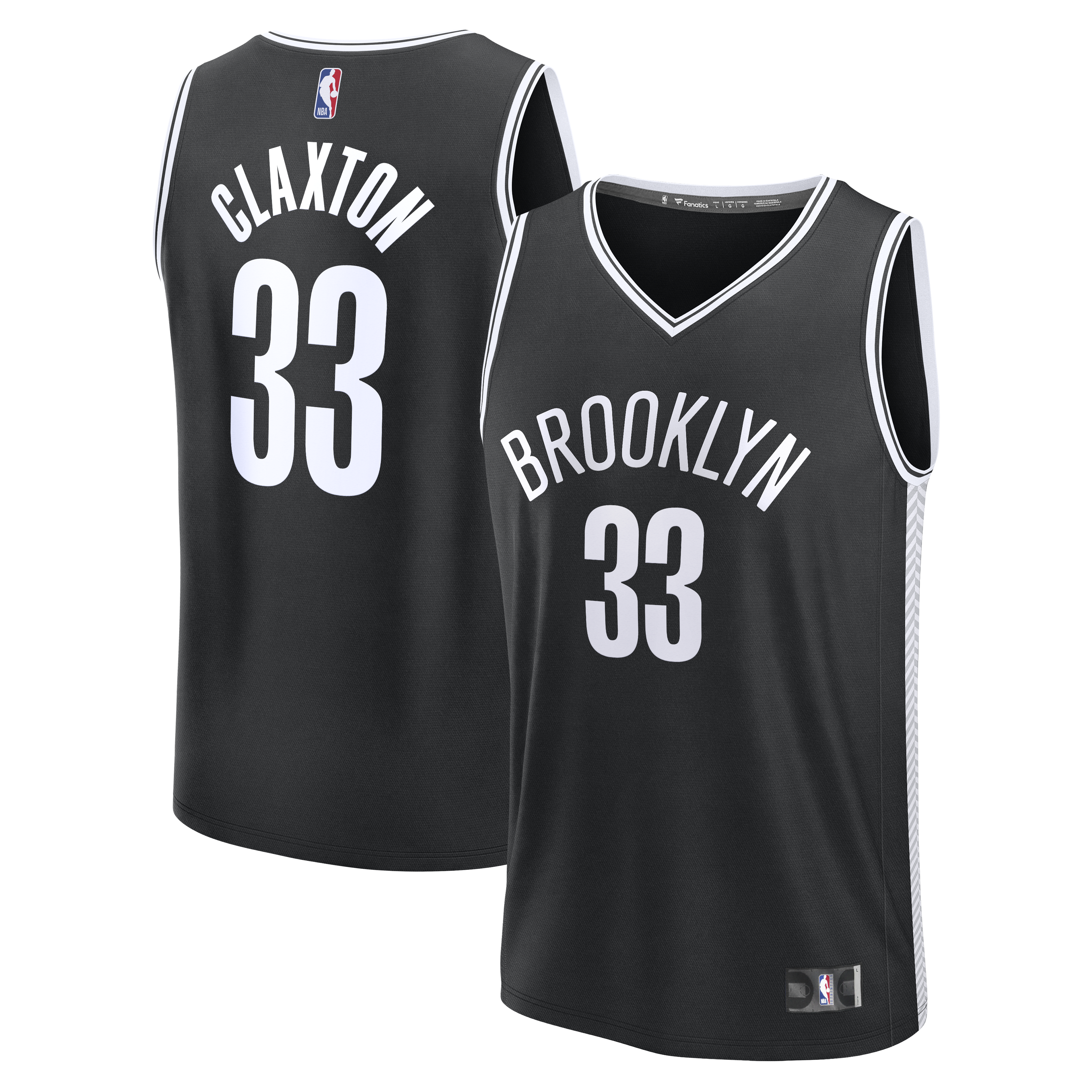 Men's Brooklyn Nets Black Fast Break Edition Icon Replica Basketball Jersey – Nic Claxton