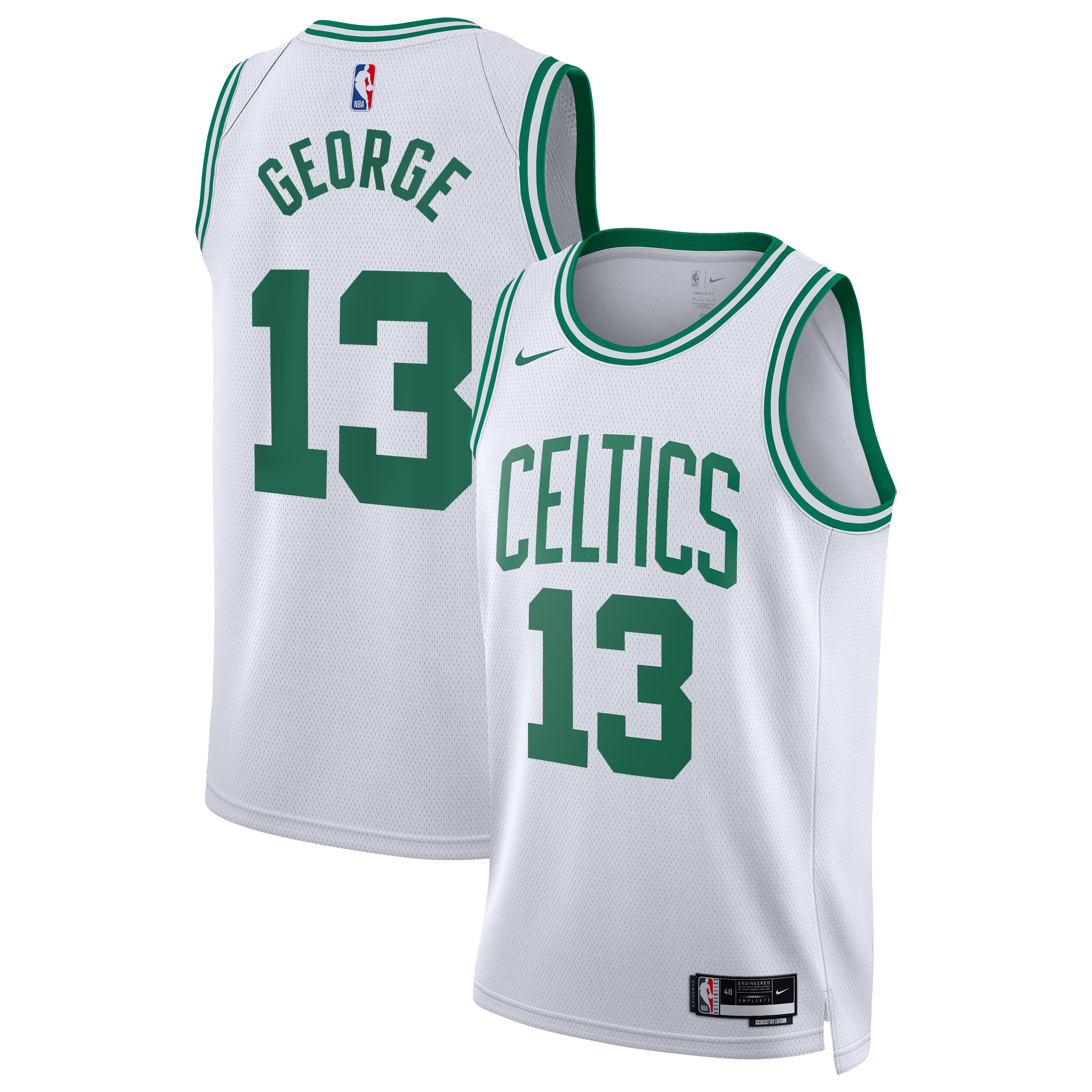 Men's Boston Celtics White Association Edition Swingman Basketball Jersey – Paul George