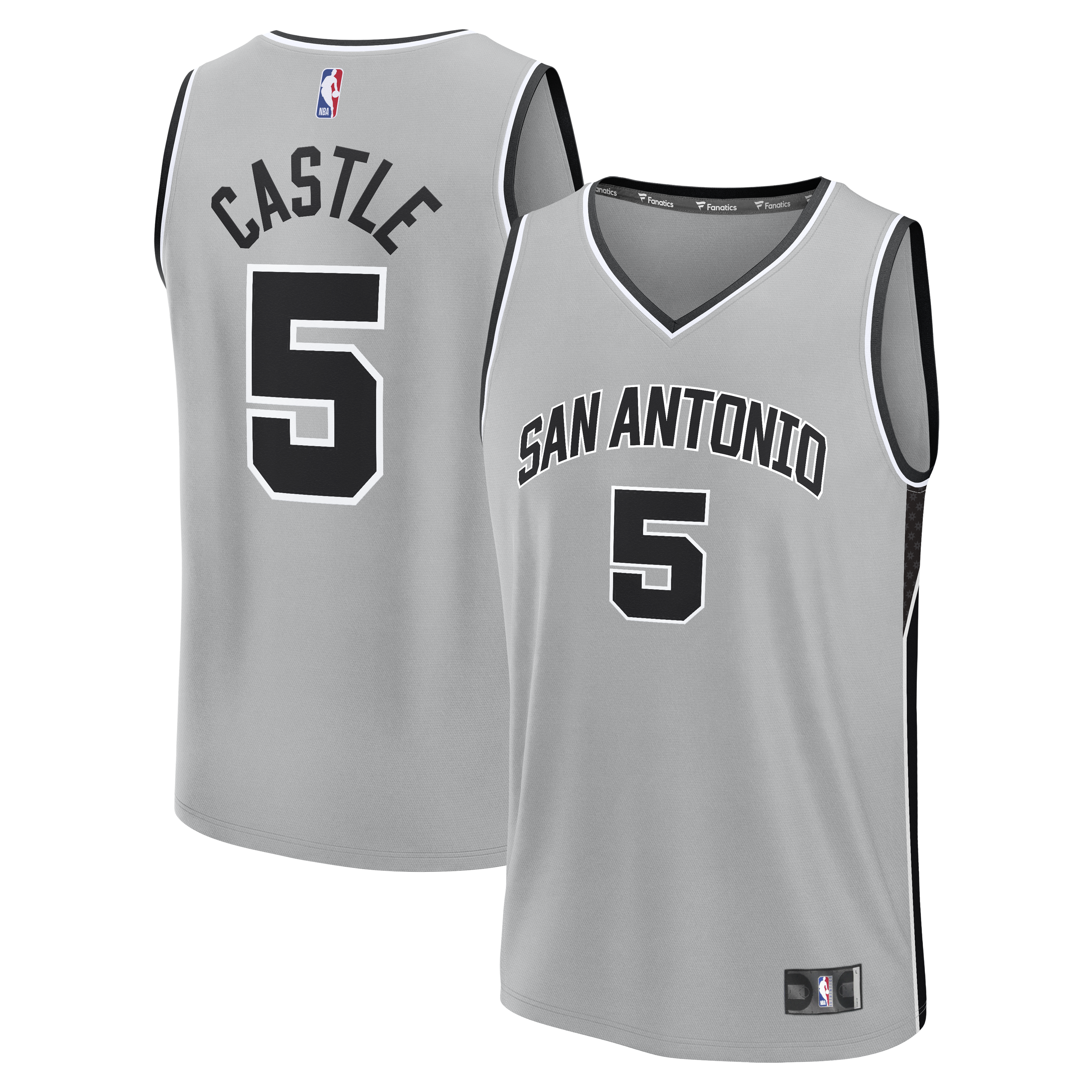 Youth San Antonio Spurs Silver Fast Break Edition Statement Basketball Jersey – Stephon Castle