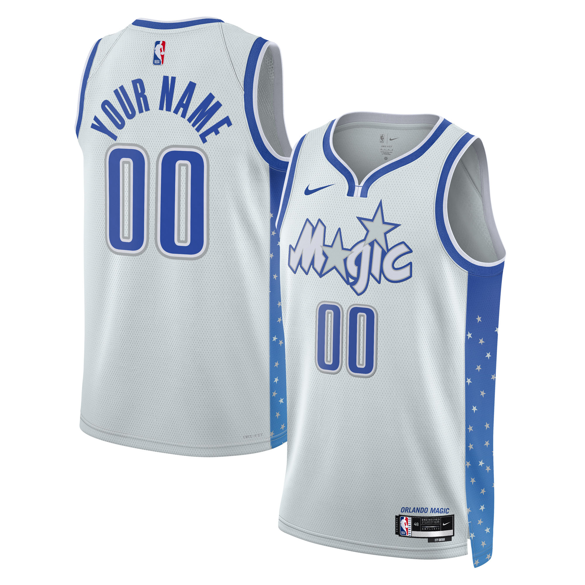 Men's Orlando Magic Silver Edition Custom City Swingman Basketball Jersey