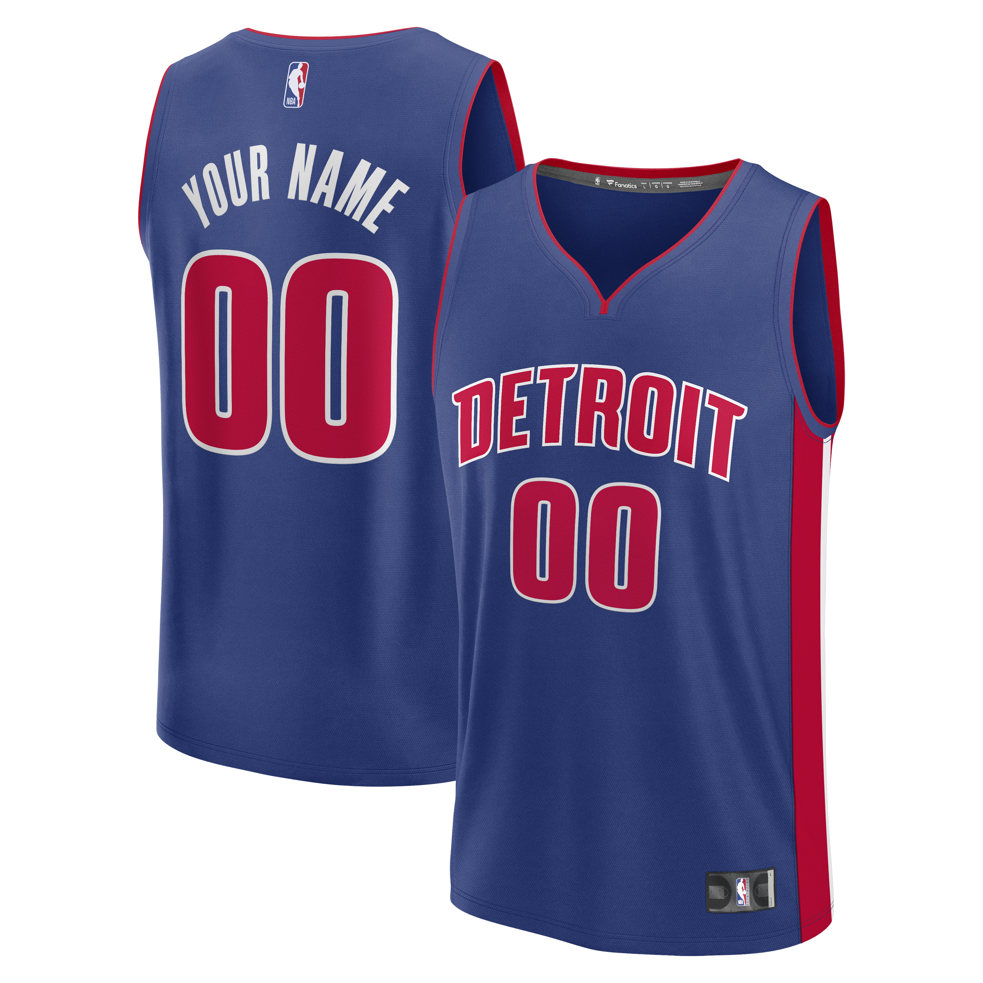 Women's Detroit Pistons Blue Fast Break Custom Edition Icon Basketball Jersey