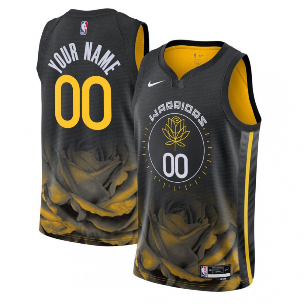 Men's Golden State Warriors Black Custom Edition City Swingman Basketball Jersey