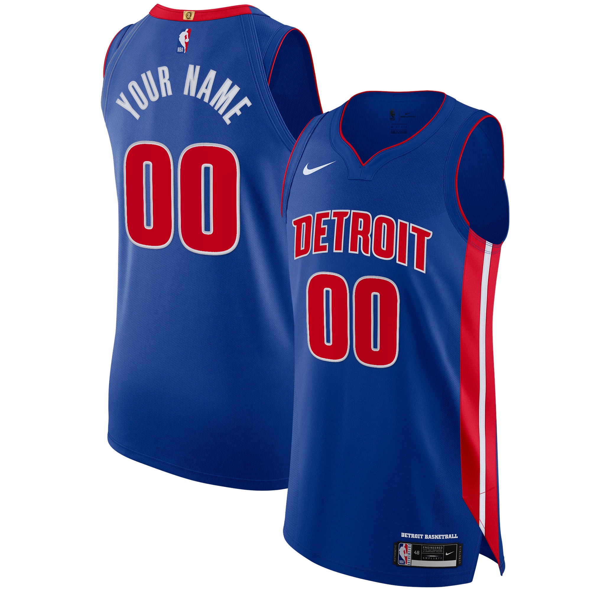 Youth Detroit Pistons Blue Custom Edition Icon Basketball Jersey