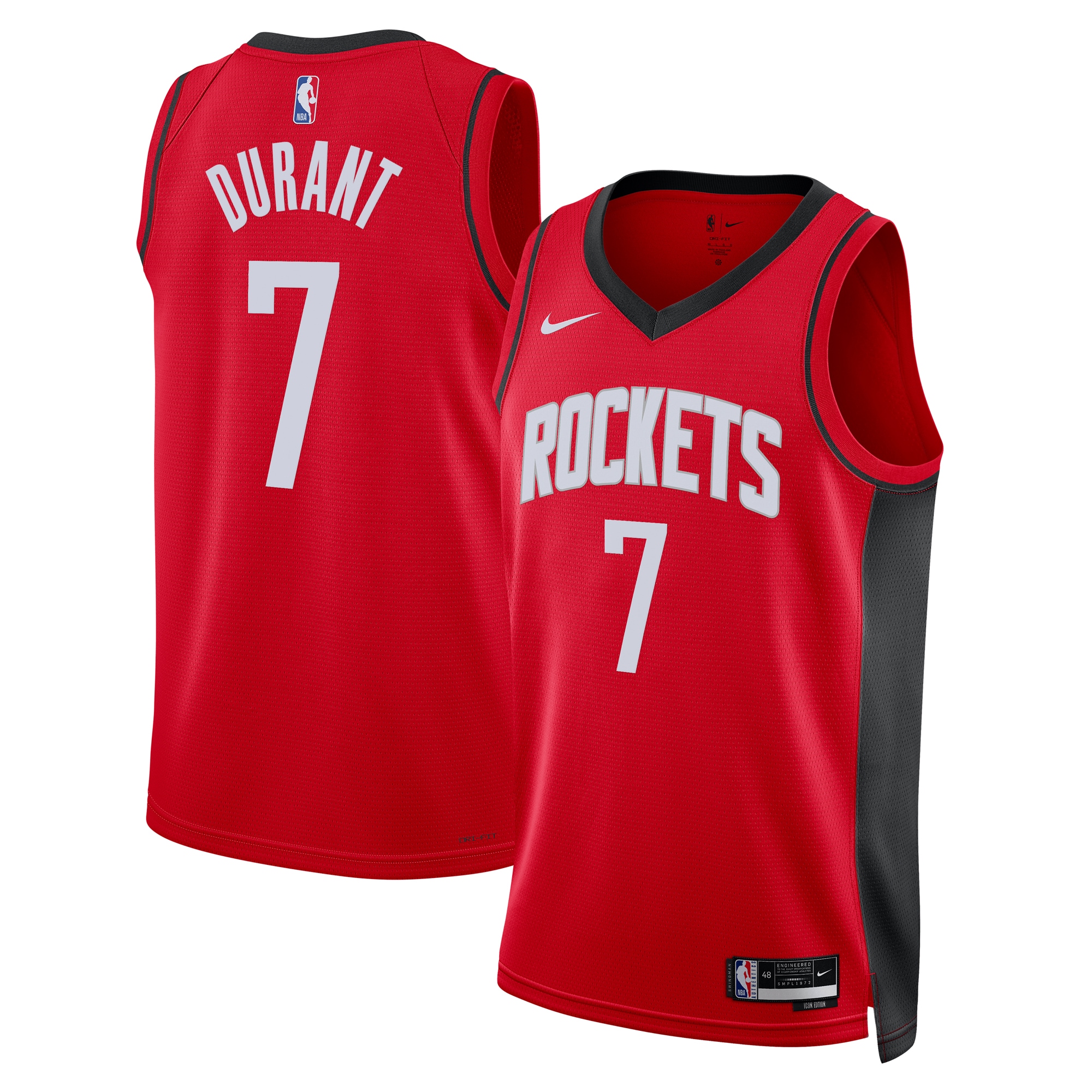 Men's Houston Rockets Red Edition Icon Player Basketball Jersey – Kevin Durant