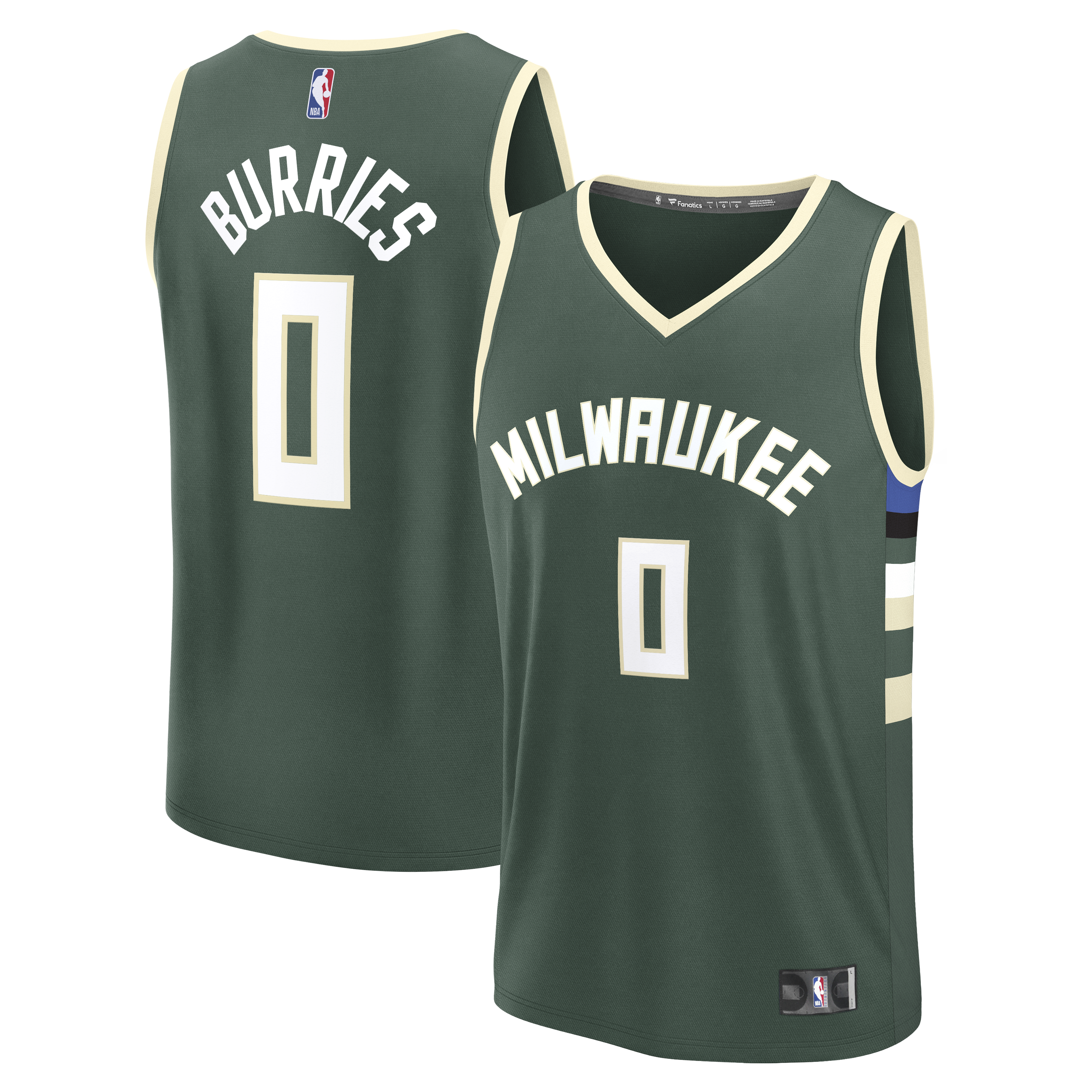 Men's Milwaukee Bucks Hunter Fast Break Edition Icon Replica Basketball Jersey – Brayden Burries