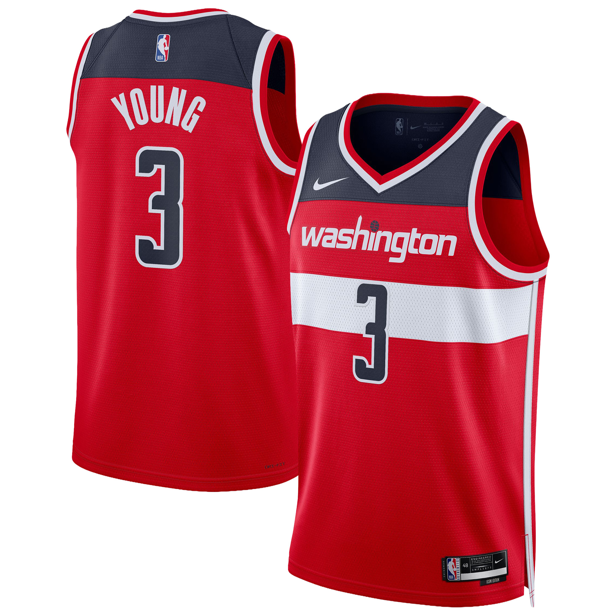 Men's Washington Wizards Red Edition Icon Swingman Basketball Jersey – Trae Young