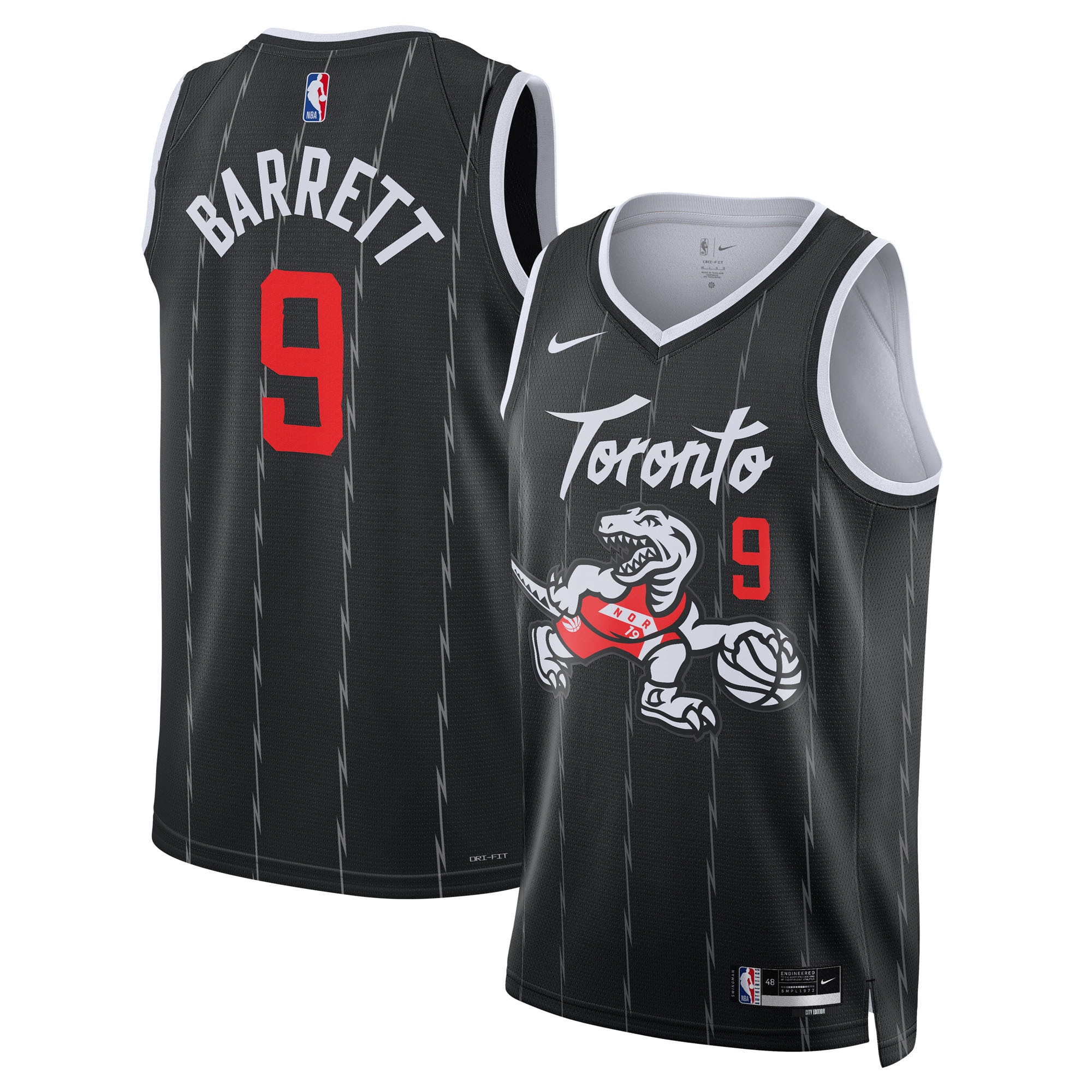 Men's Toronto Raptors Black Edition City Swingman Basketball Jersey – RJ Barrett