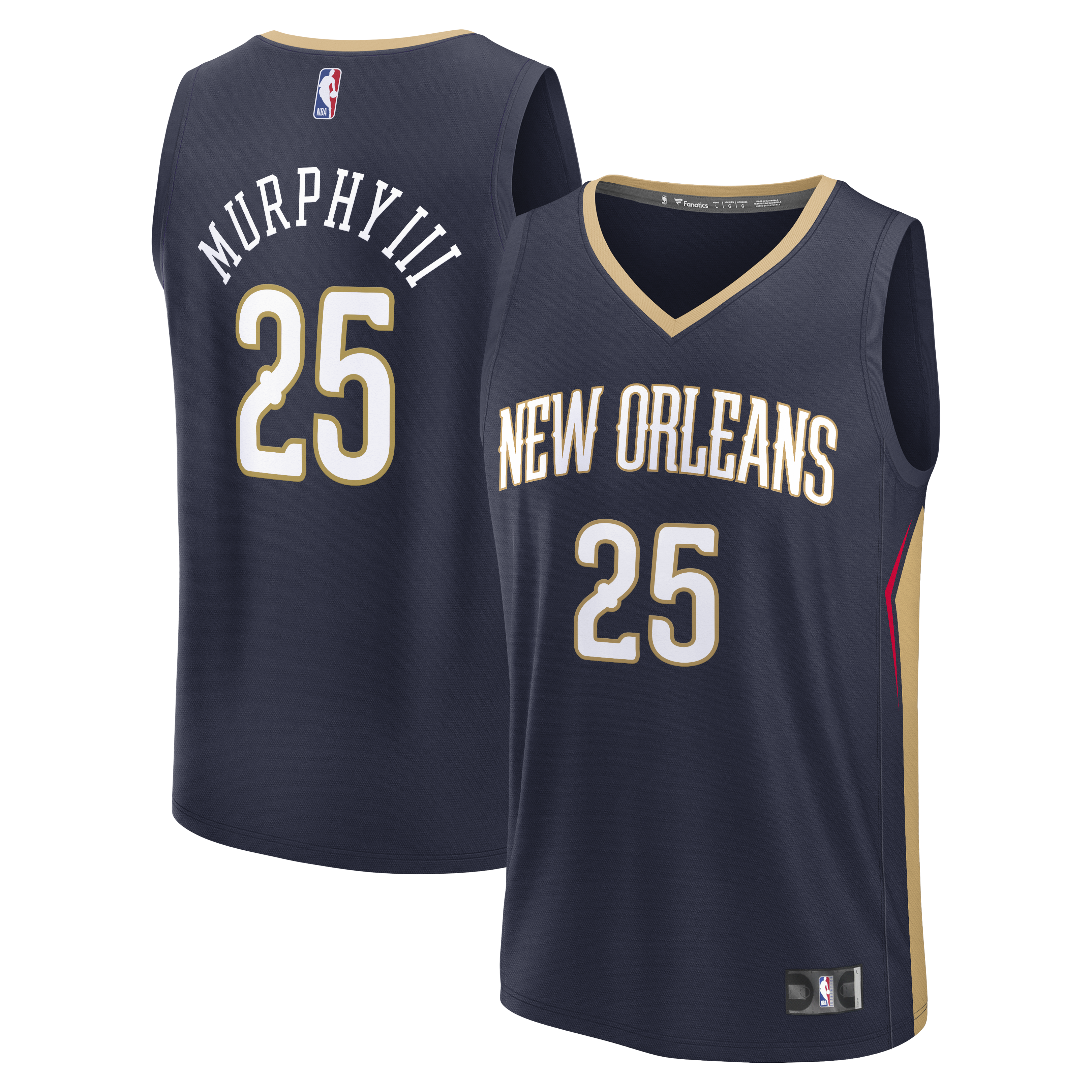 Men's New Orleans Pelicans Navy Fast Break Edition Icon Replica III Basketball Jersey – Trey Murphy