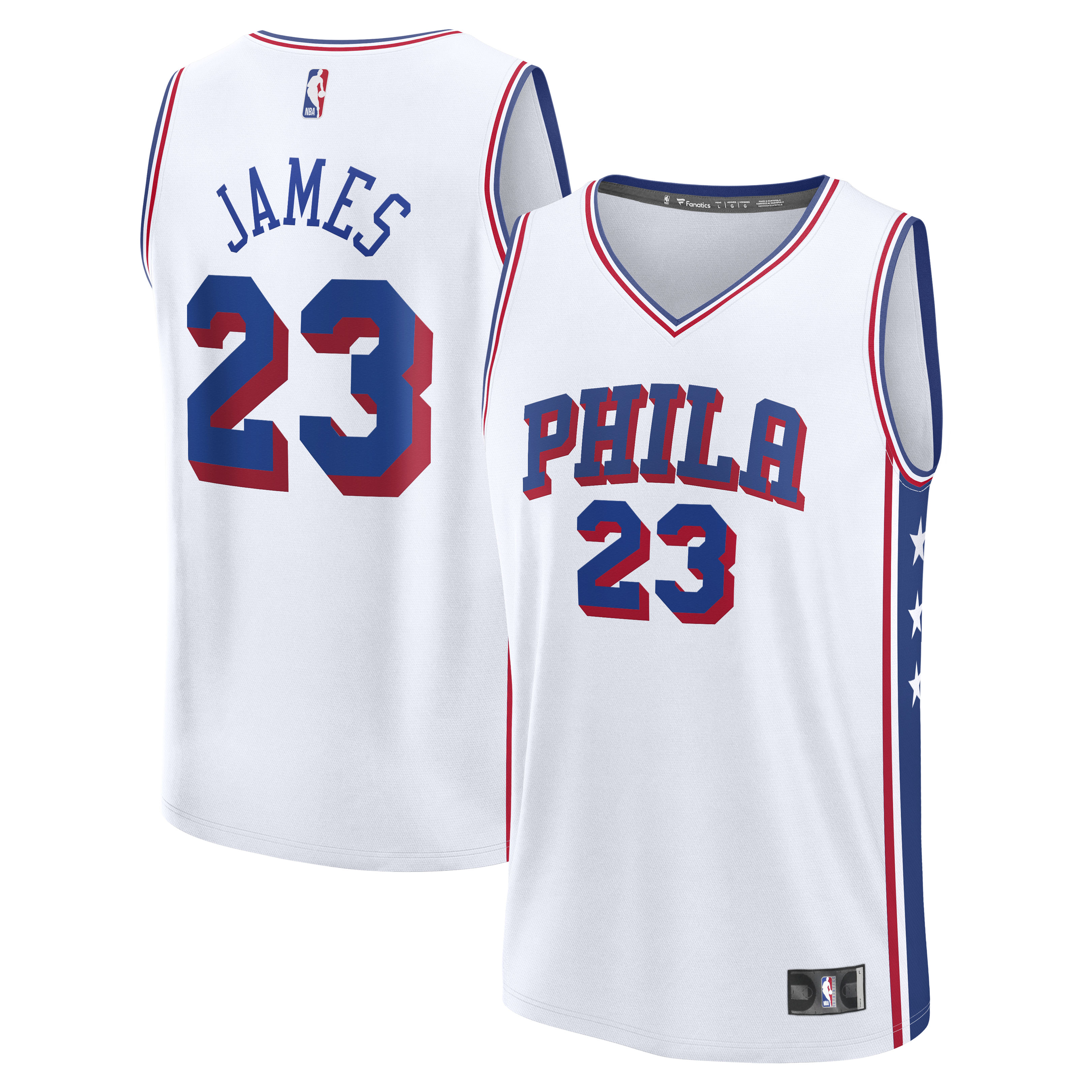 Men's Philadelphia 76ers White Fast Break Association Edition Basketball Jersey – LeBron James