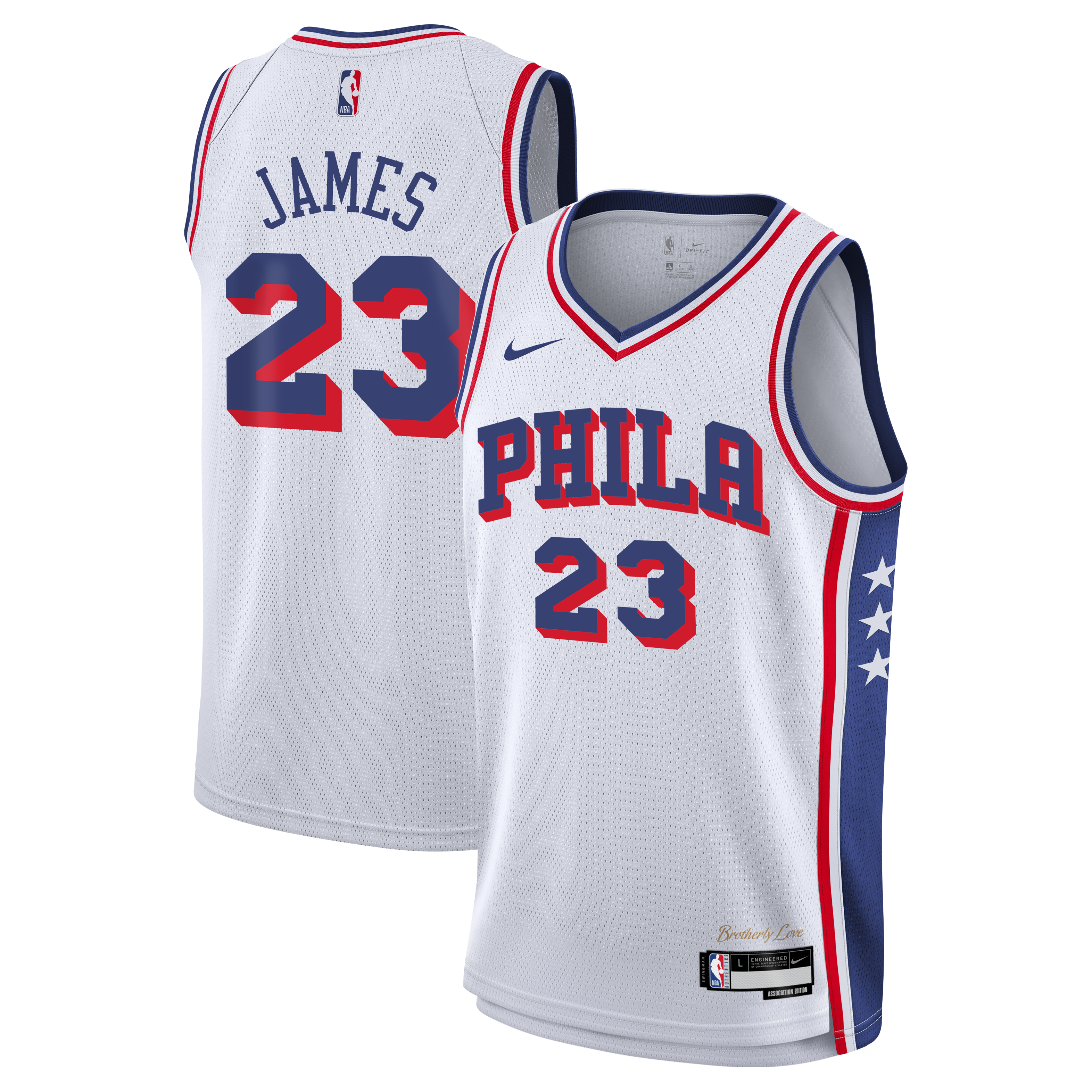 Women's Philadelphia 76ers White Association Edition Swingman Basketball Jersey – LeBron James