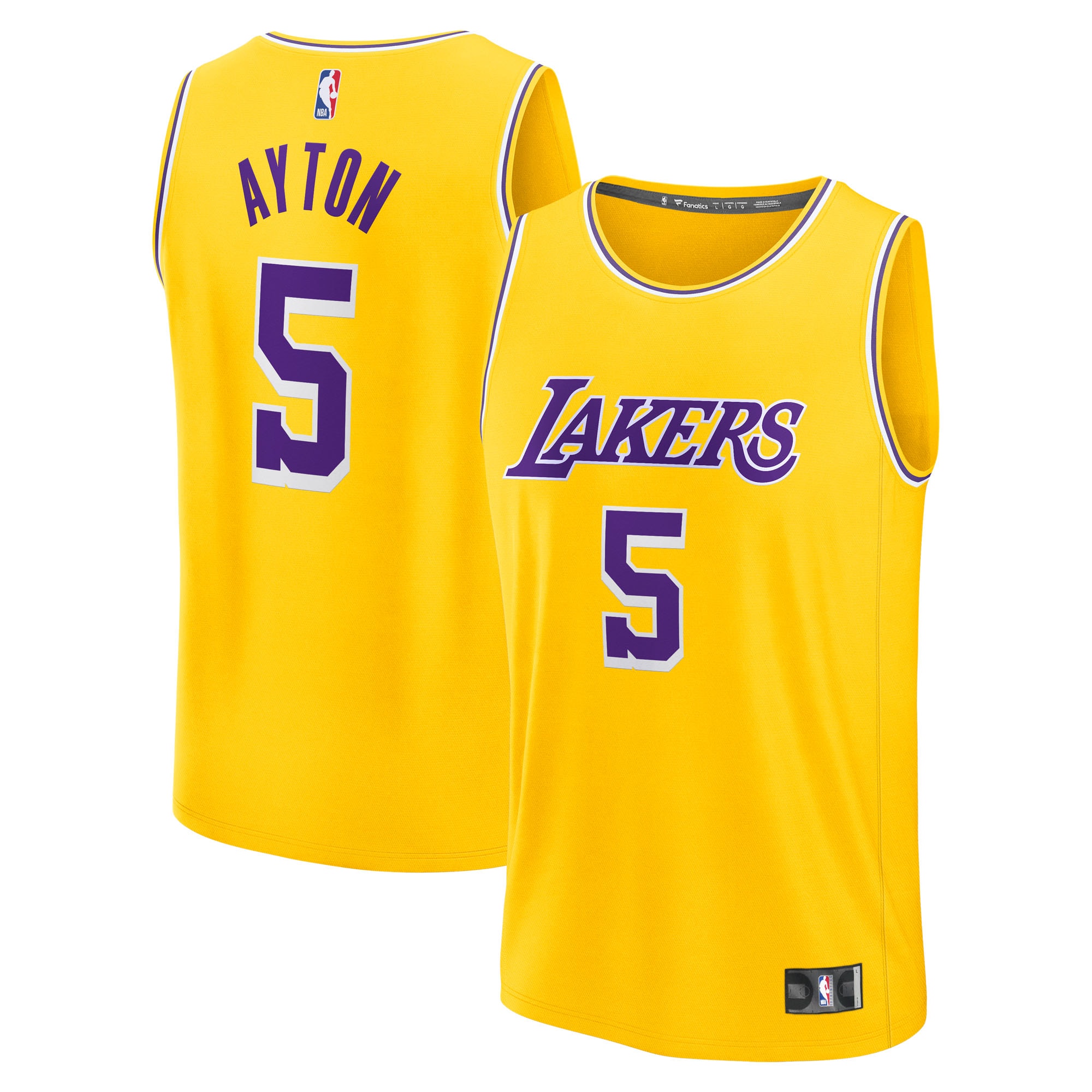 Women's Los Angeles Lakers Gold Fast Break Edition Icon Player Basketball Jersey – Deandre Ayton