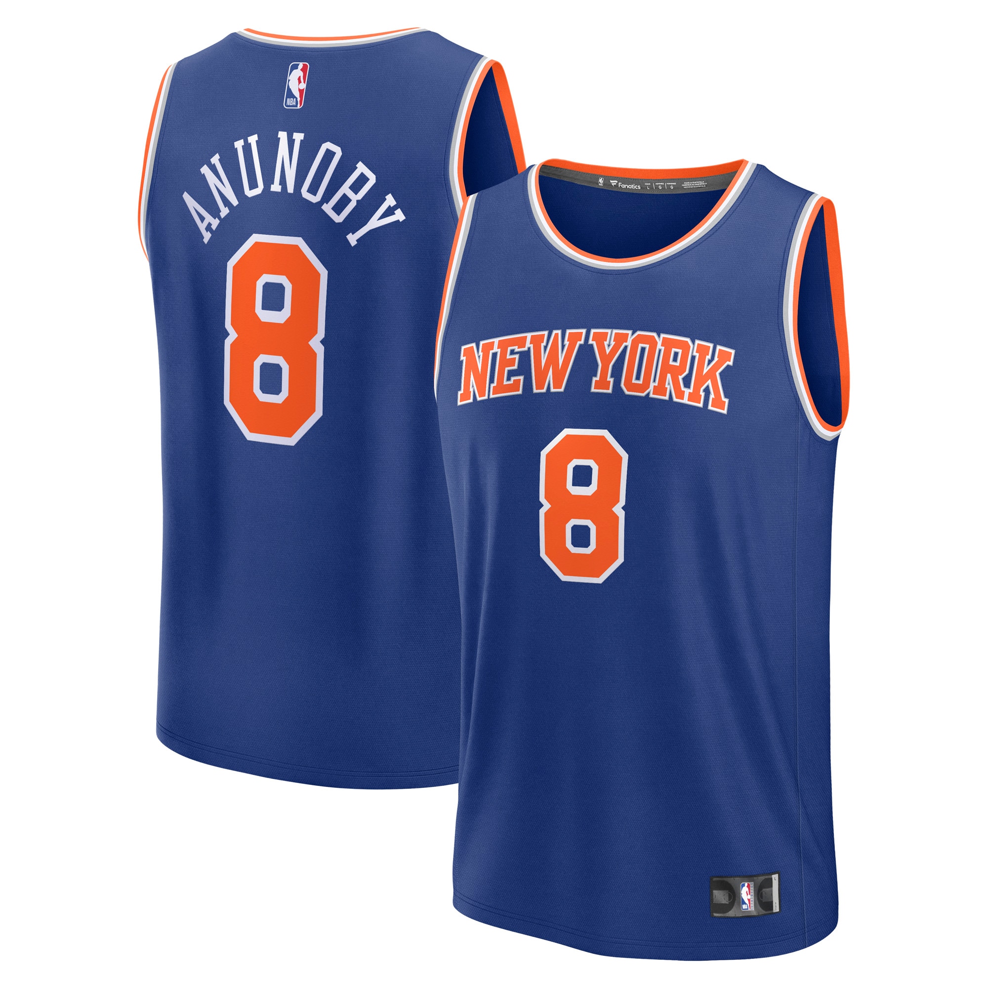 Youth New York Knicks Blue Fast Break Edition Icon Player Basketball Jersey – OG Anunoby