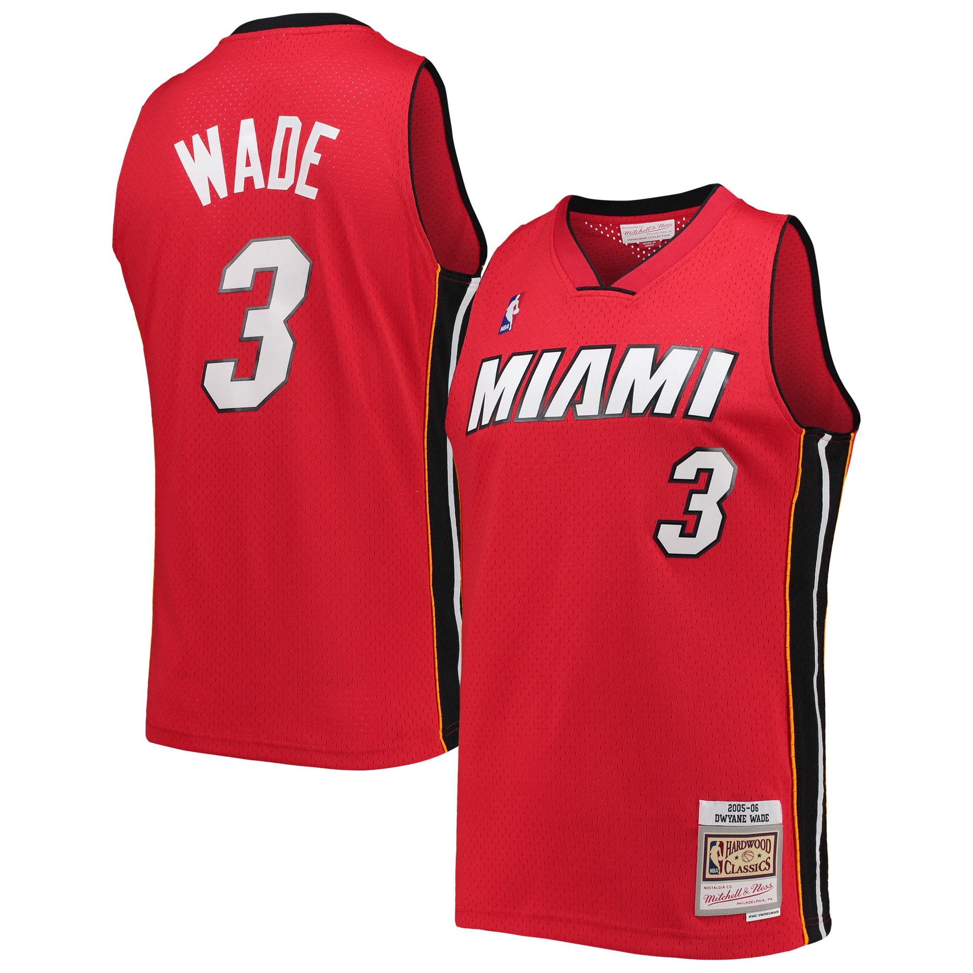 Men's Miami Heat Red Hardwood Classics Swingman Basketball Jersey – Dwyane Wade