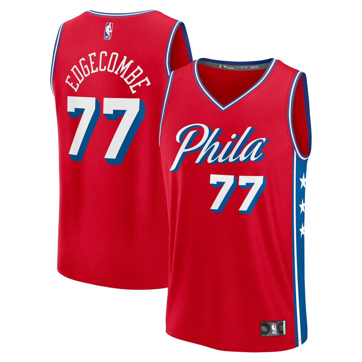 Men's Philadelphia 76ers Red Fast Break Edition Statement Replica Basketball Jersey – VJ Edgecombe
