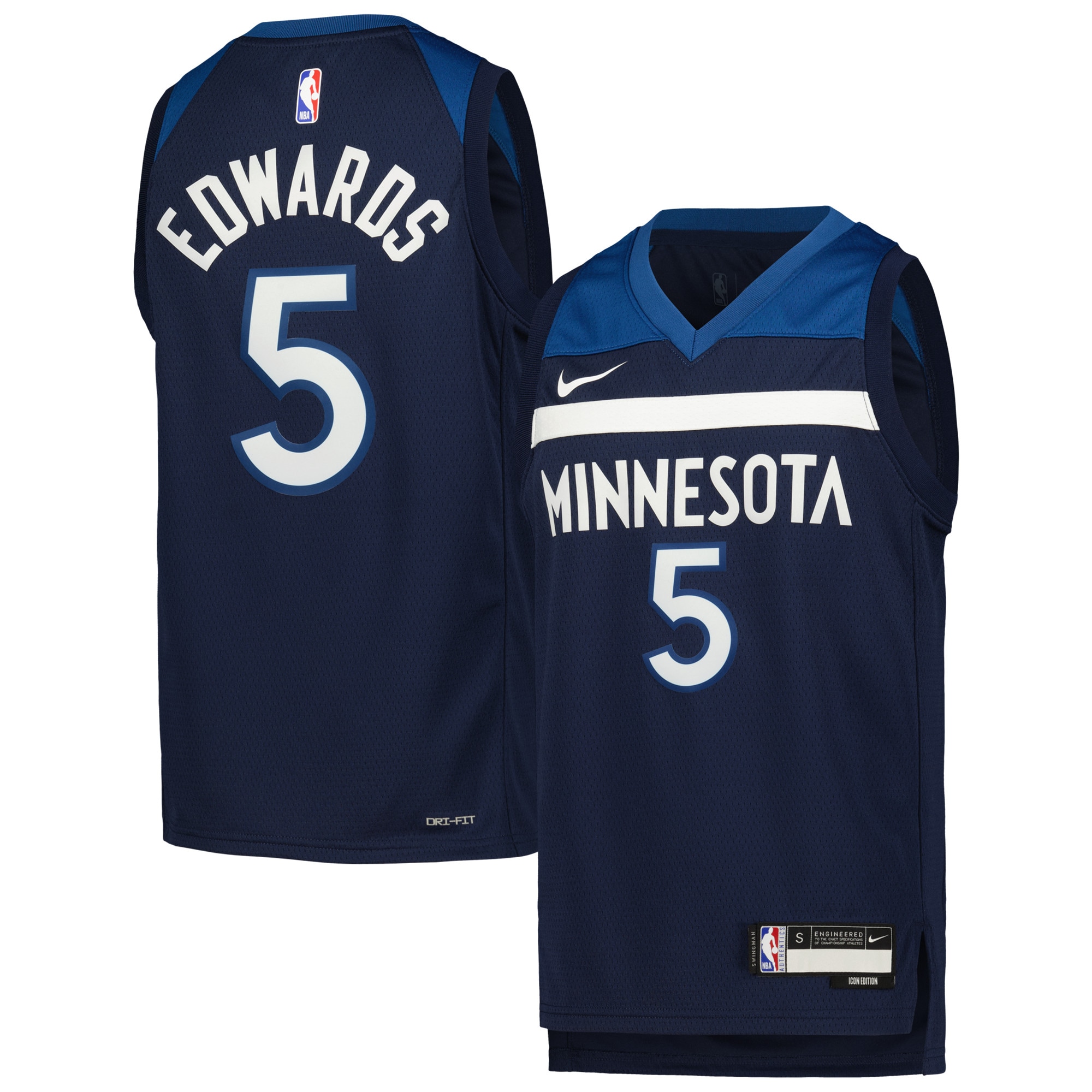 Youth Minnesota Timberwolves Navy Edition Icon Swingman Basketball Jersey – Anthony Edwards