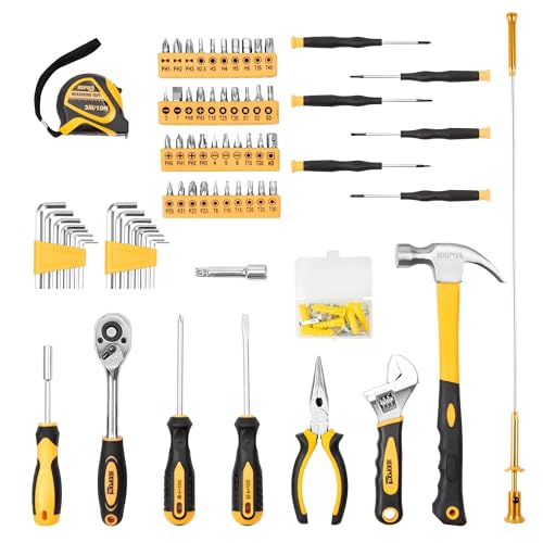 KOOPOOL Tool Set, Tool Box Kit for Mechanic and Car, General Household Home Tool Kit, Basic Tool Kit for Home Auto Repair, with Storage Case