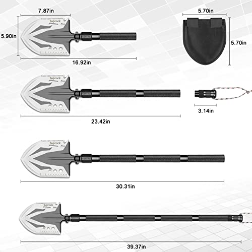 Survival Shovel High Carbon Steel Tactical Shovel Axe Folding Entrenching Tool Camping Hiking Shovel Carrying Pouch Car Emergency Survival Gear