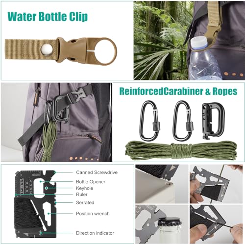 Survival Kit 20-in-1, Emergency Gear for Men: Camping Essentials