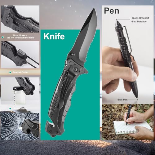 Survival Kit 20-in-1, Emergency Gear for Men: Camping Essentials
