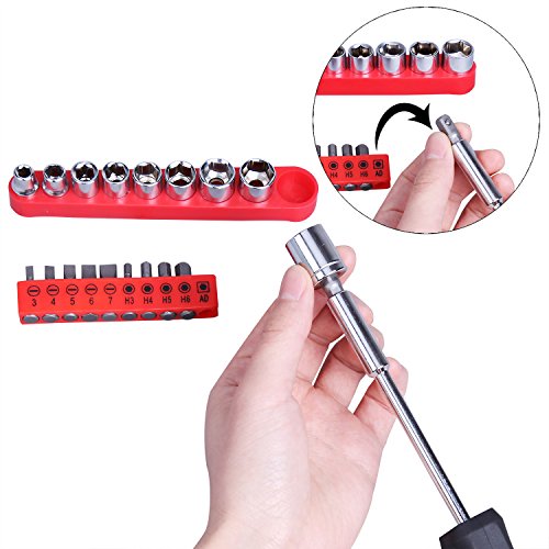CARTMAN 148-Piece Household Tool Set, Red Tool Kit with Plastic Toolbox