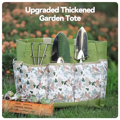 Grenebo Heavy Duty Gardening Tools with Handbag, Gardening Gifts for Women