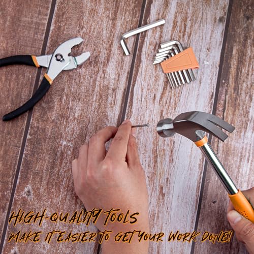 CARTMAN 39-Piece Household Tool Set, Orange Hand Kit With Storage Case