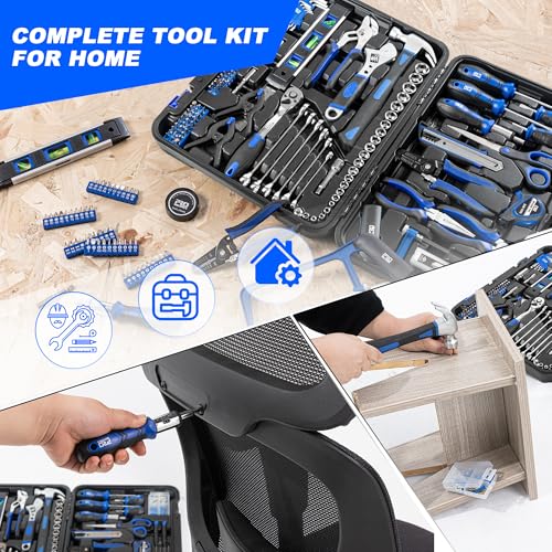 Prostormer 259-Piece Tool Kit, General Household Hand Tool Set, Blue