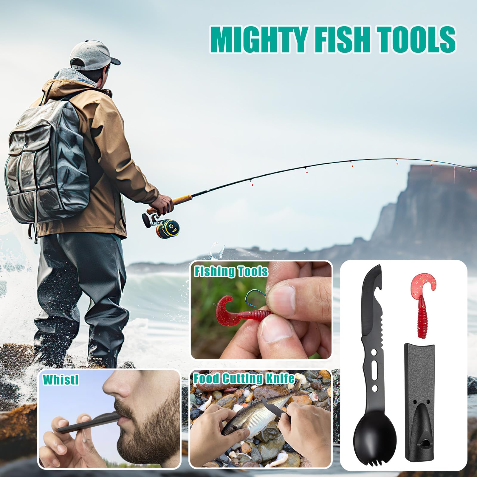 Survival Kit 20-in-1, Emergency Gear for Men: Camping Essentials