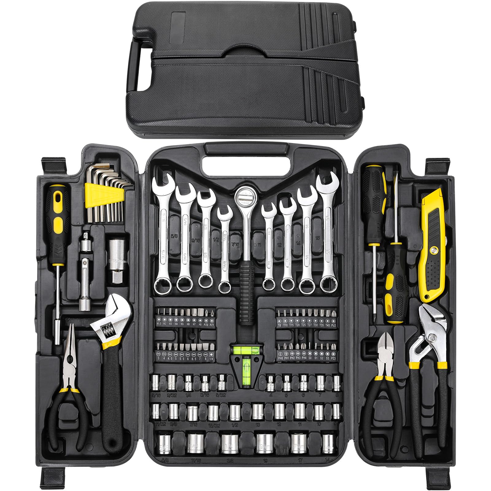 TLGREEN 95-Piece Mechanic Tool Set with Storage Case, Yellow