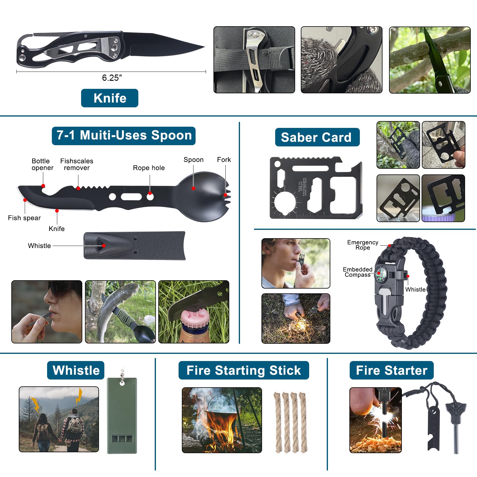 254 in 1 Survival Kit, First Aid Kit for Men