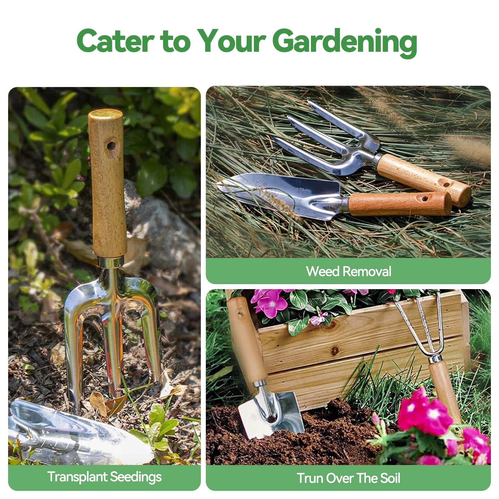 Grenebo Heavy Duty Gardening Tools with Handbag, Gardening Gifts for Women