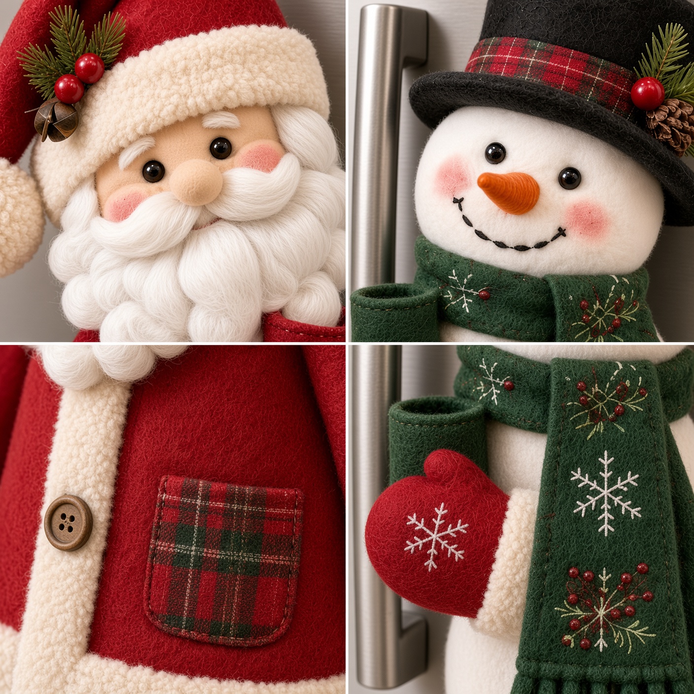 Santa & Snowman Refrigerator Handle Covers ⛄