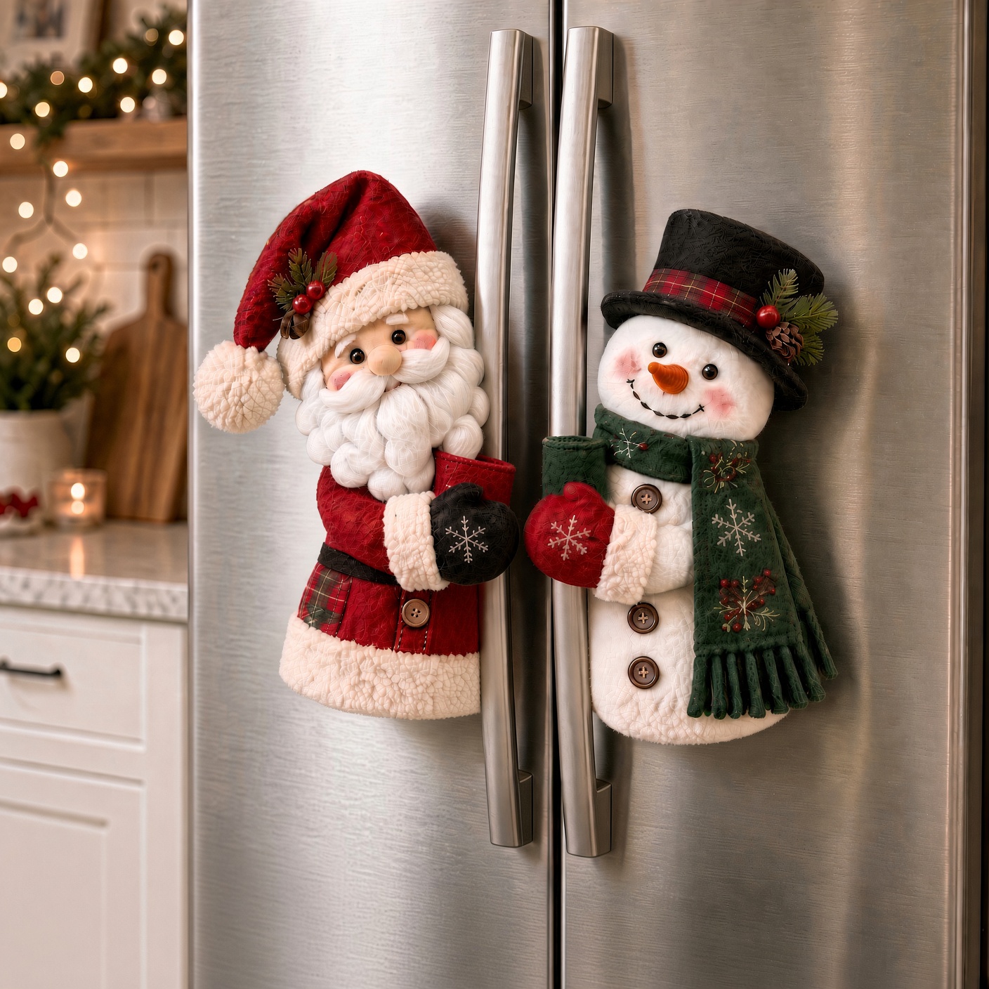Santa & Snowman Refrigerator Handle Covers ⛄