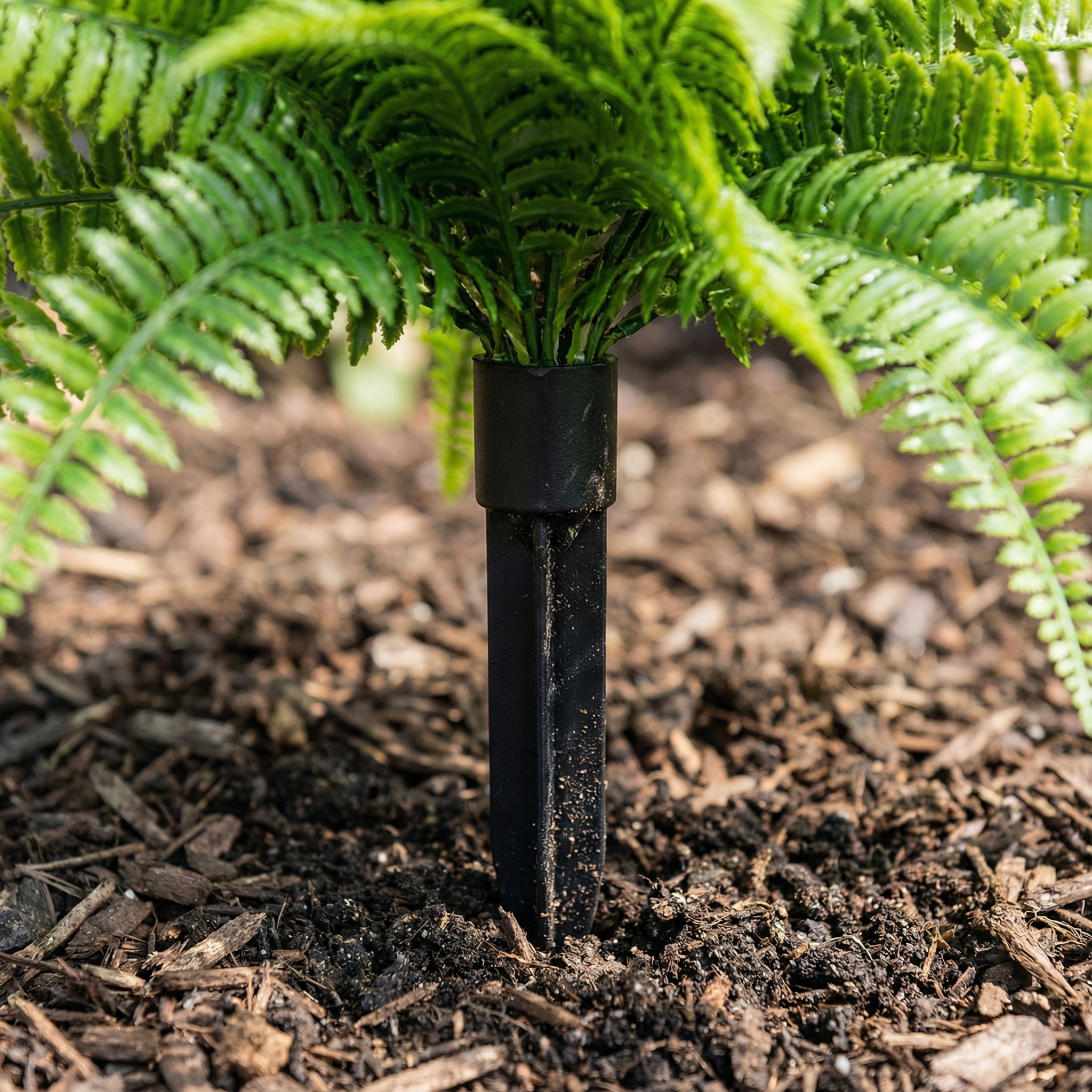 UV Resistant Lush Artificial Boston Fern with Integrated Ground Stake
