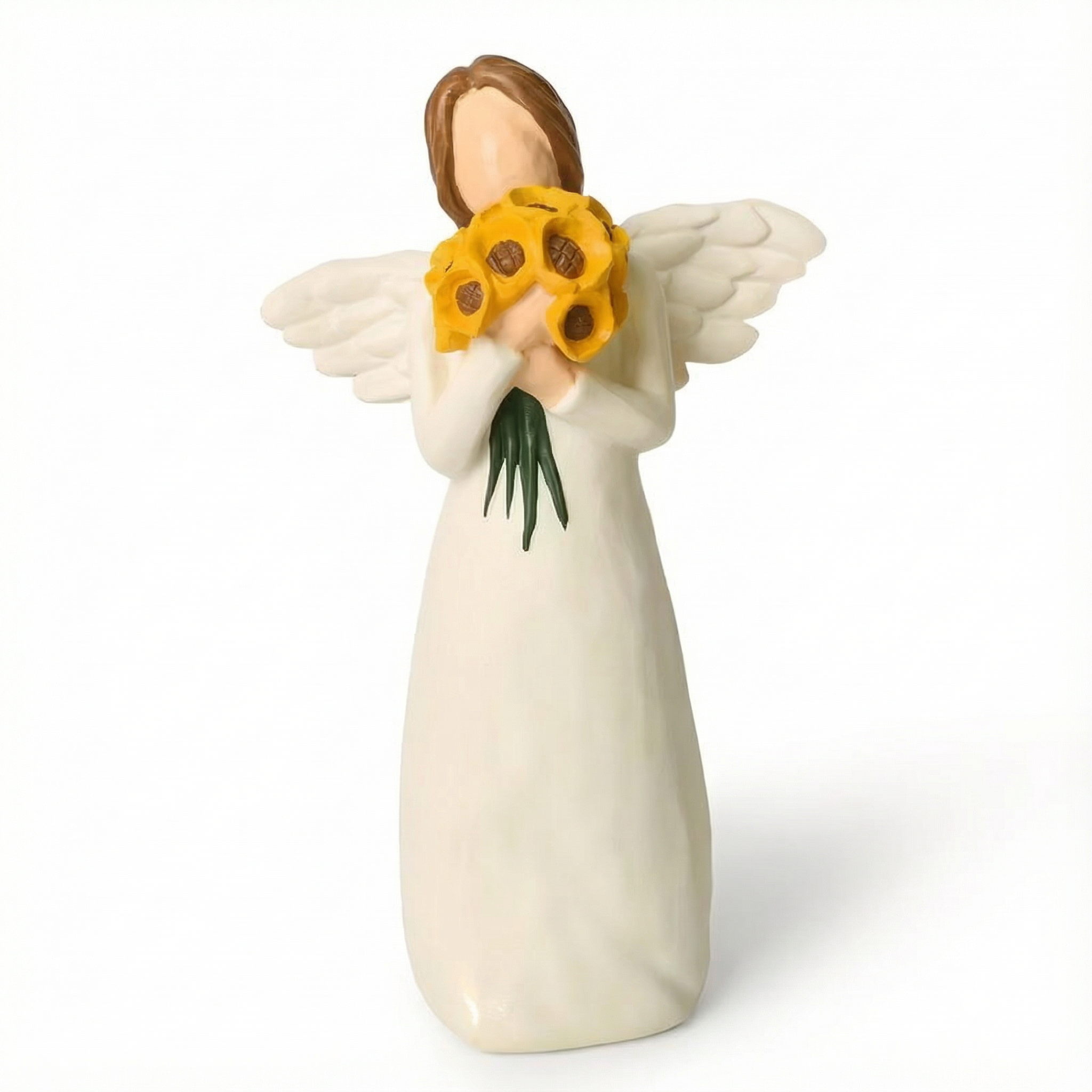 Guardian Angel Figurine Statue with Sunflower